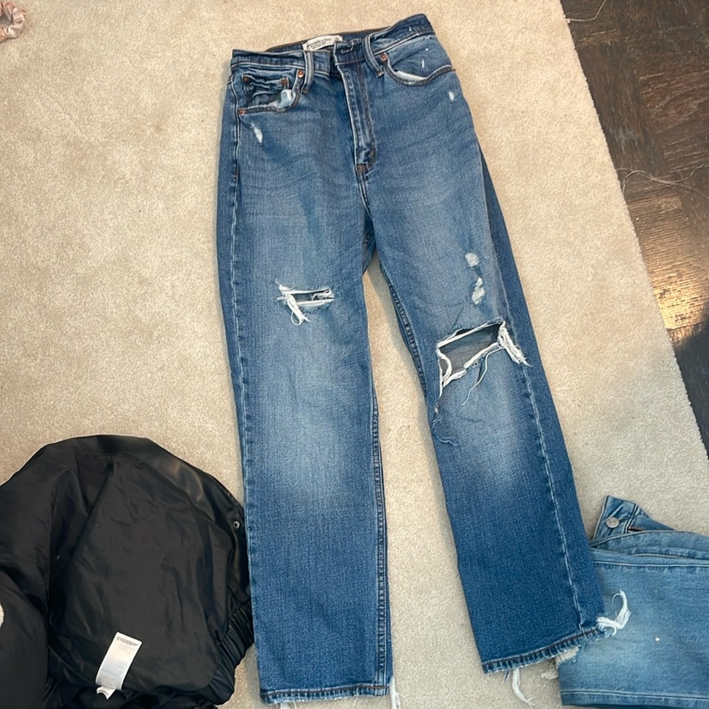 Ankle straight ultra high rise Abercrombie jeans curve love